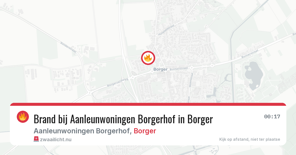 Brand bij Aanleunwoningen Borgerhof in Borger — 30 jun 2026