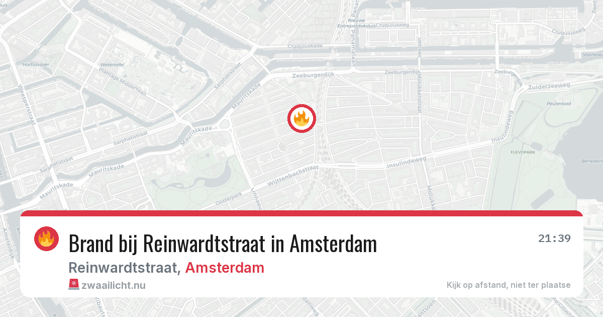 Brand bij Reinwardtstraat in Amsterdam — 8 jun 2026