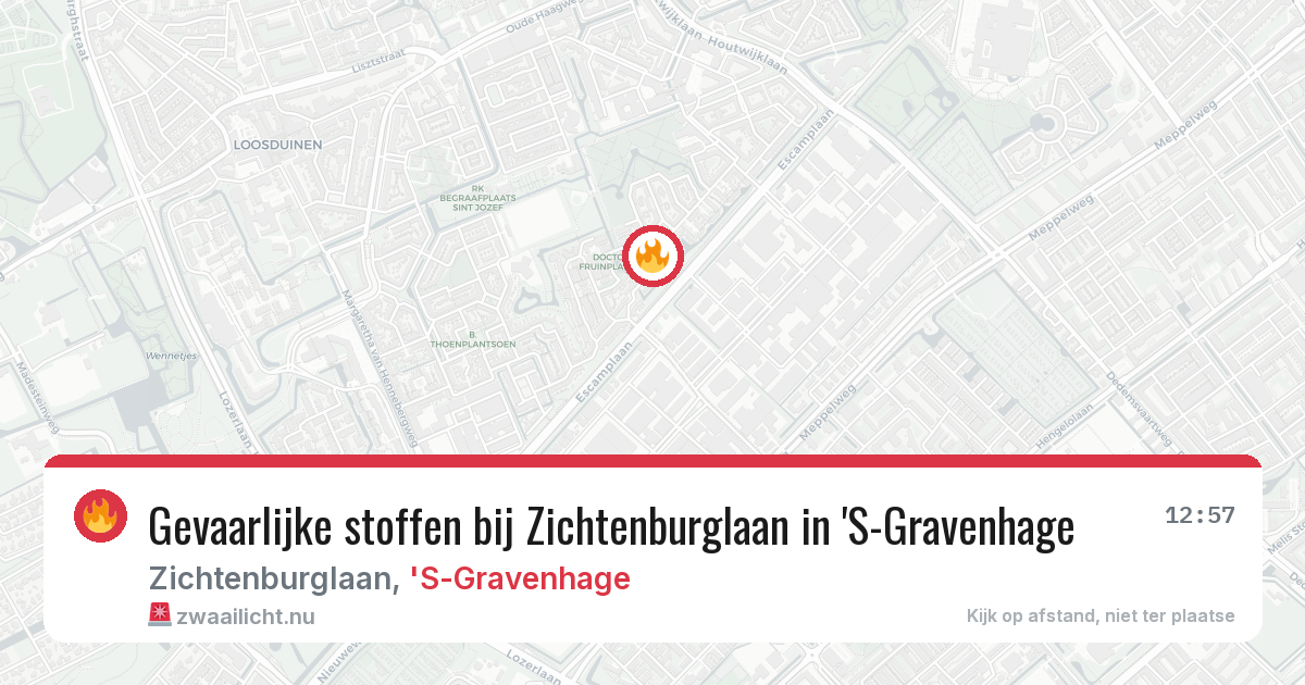 Gevaarlijke stoffen bij Zichtenburglaan in 'S-Gravenhage — 4 jun 2026