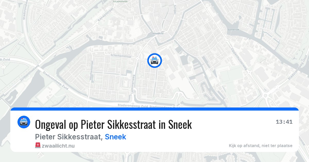Ongeval op Pieter Sikkesstraat in Sneek — 23 jul 2026