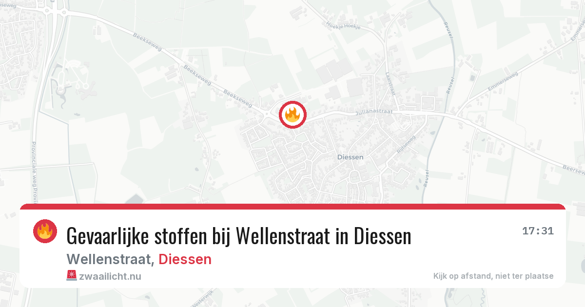 Gevaarlijke stoffen bij Wellenstraat in Diessen — 4 jun 2026