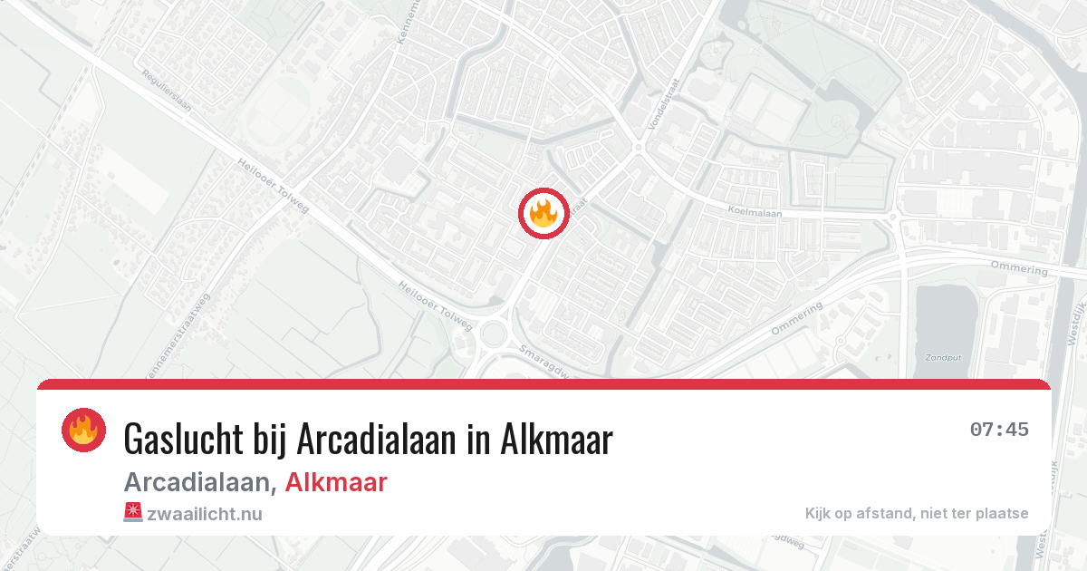 Gaslucht bij Arcadialaan in Alkmaar — 5 jun 2026