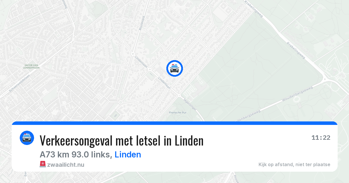 Verkeersongeval met letsel in Linden — 28 mrt 2026