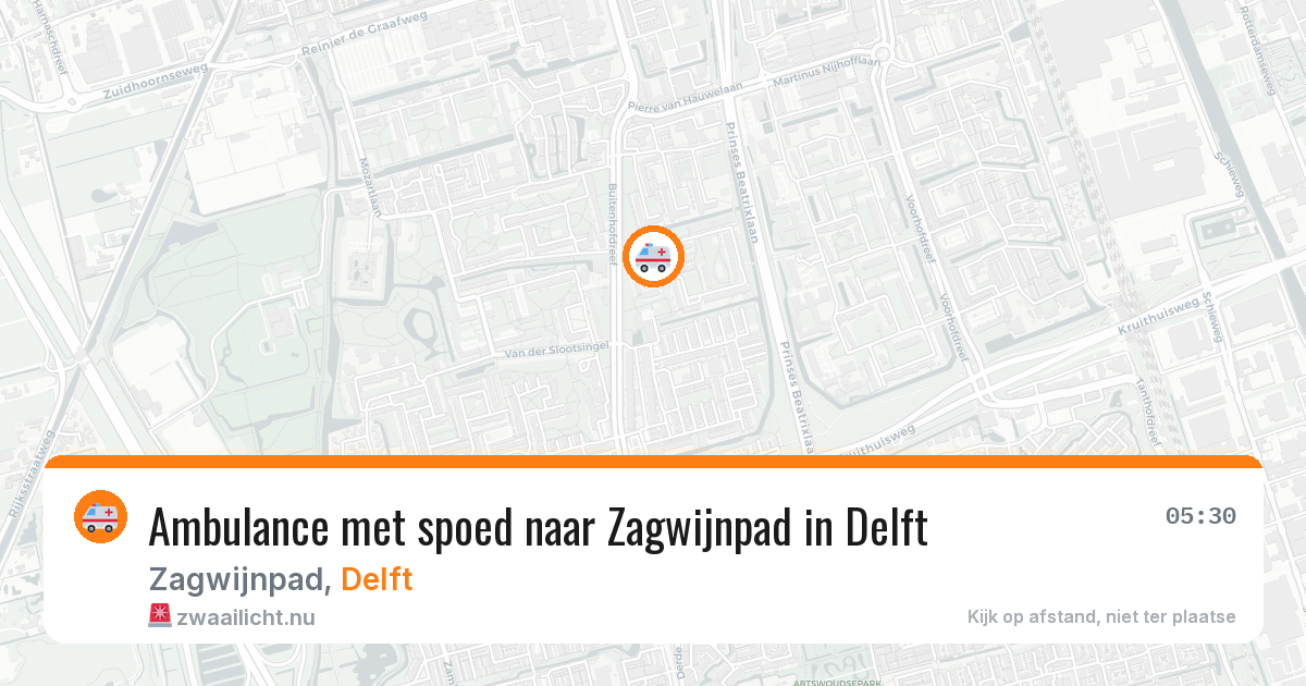 Ambulance met spoed naar Zagwijnpad in Delft — 26 mei 2026