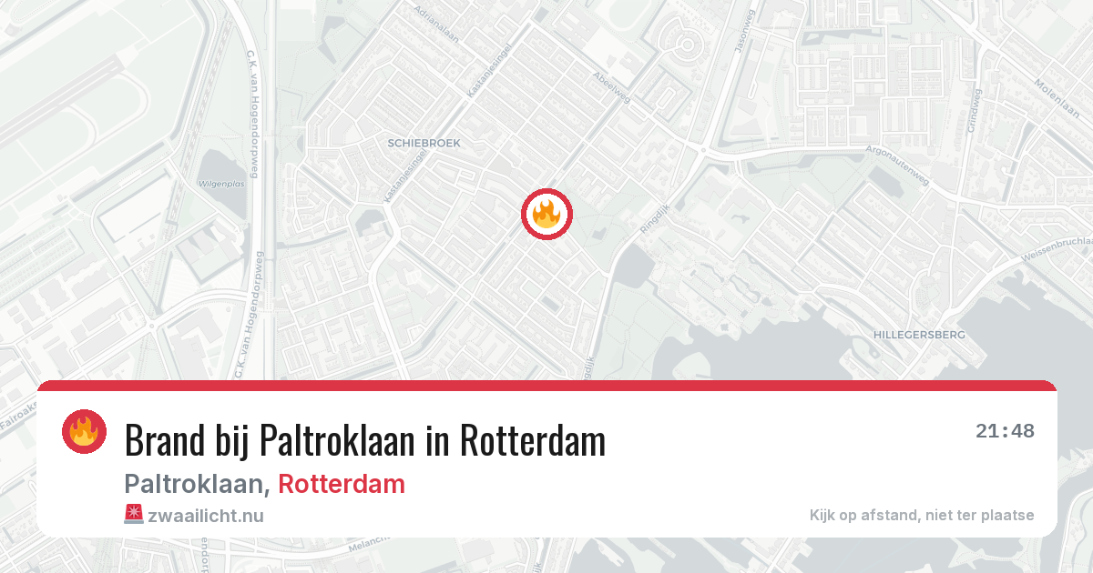Brand bij Paltroklaan in Rotterdam — 16 jul 2026