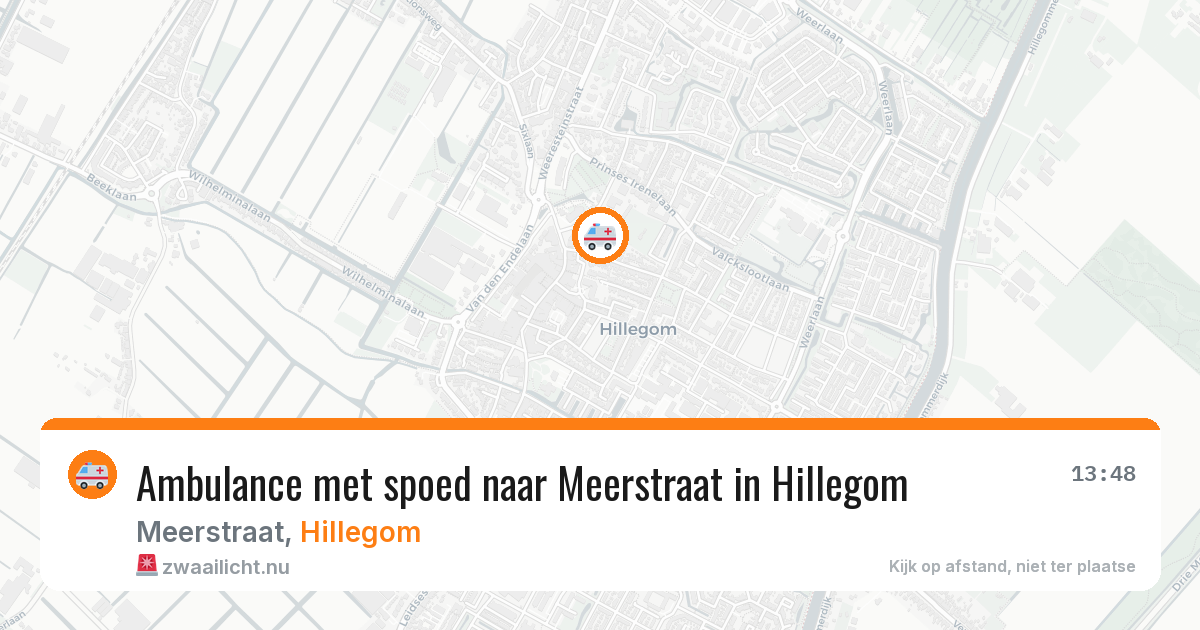 Ambulance met spoed naar Meerstraat in Hillegom — 23 jul 2026