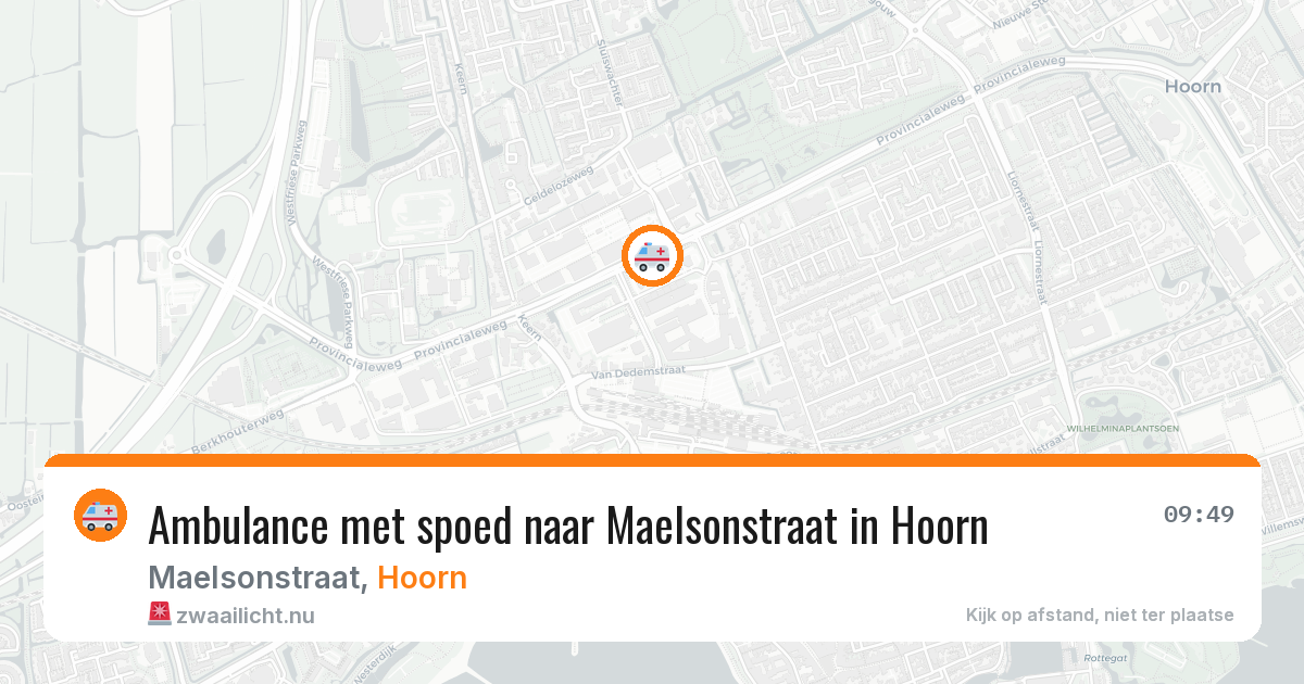Ambulance met spoed naar Maelsonstraat in Hoorn — 11 apr 2026