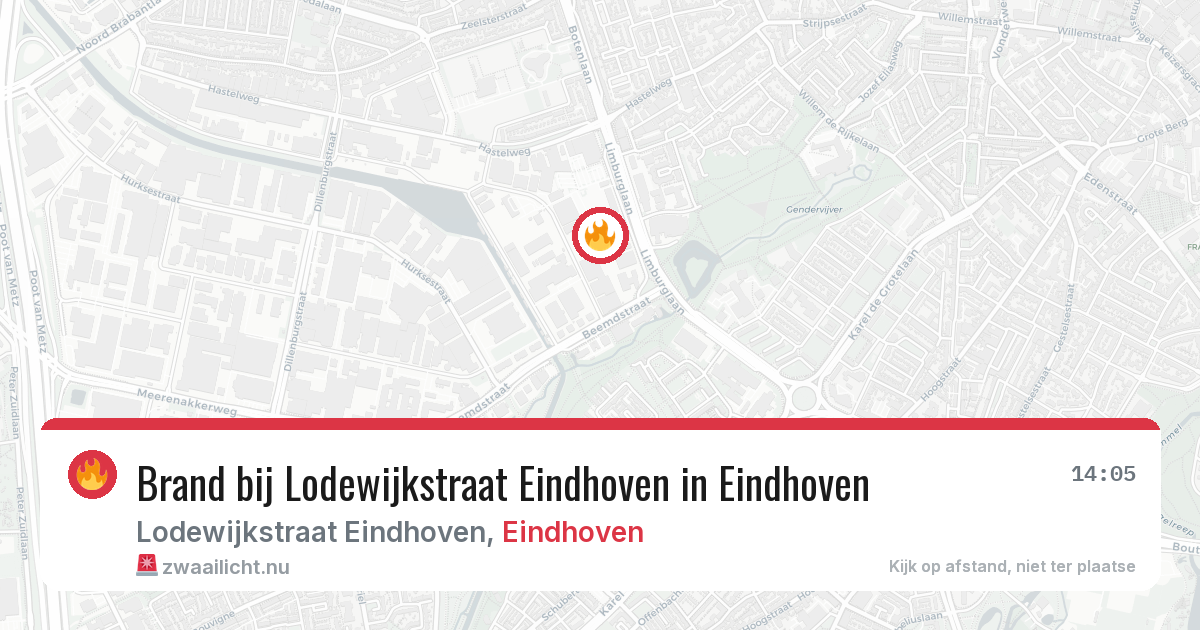 Brand bij Lodewijkstraat Eindhoven in Eindhoven — 18 mei 2026
