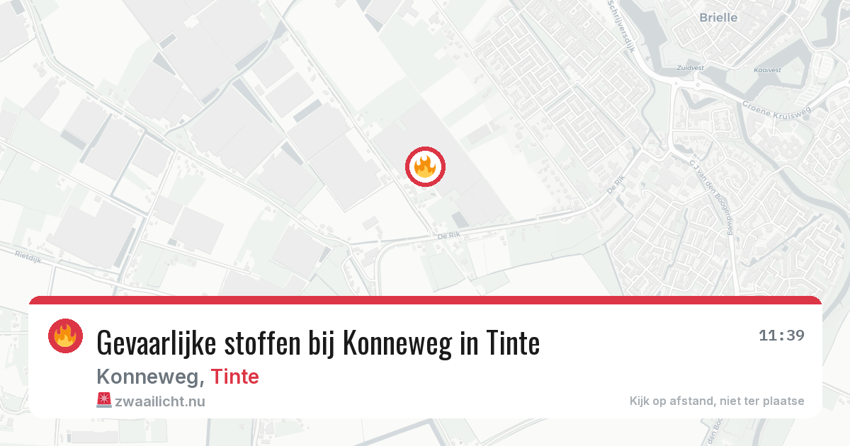 Gevaarlijke stoffen bij Konneweg in Tinte — 16 jul 2026