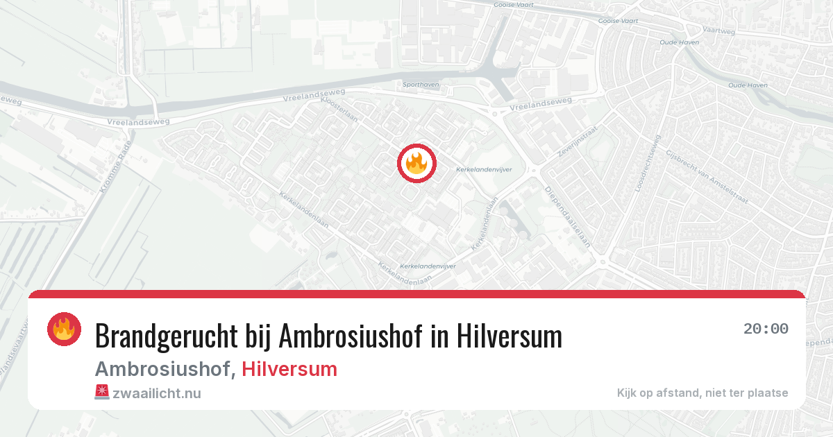 Brandgerucht bij Ambrosiushof in Hilversum — 26 mrt 2026