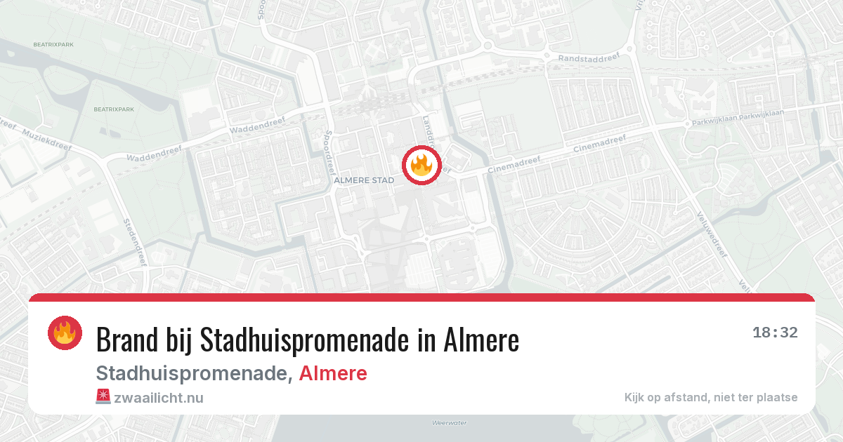 Brand bij Stadhuispromenade in Almere — 5 mei 2026