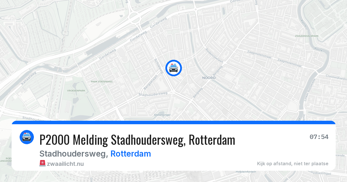 P2000 Melding Stadhoudersweg, Rotterdam — 8 jun 2026