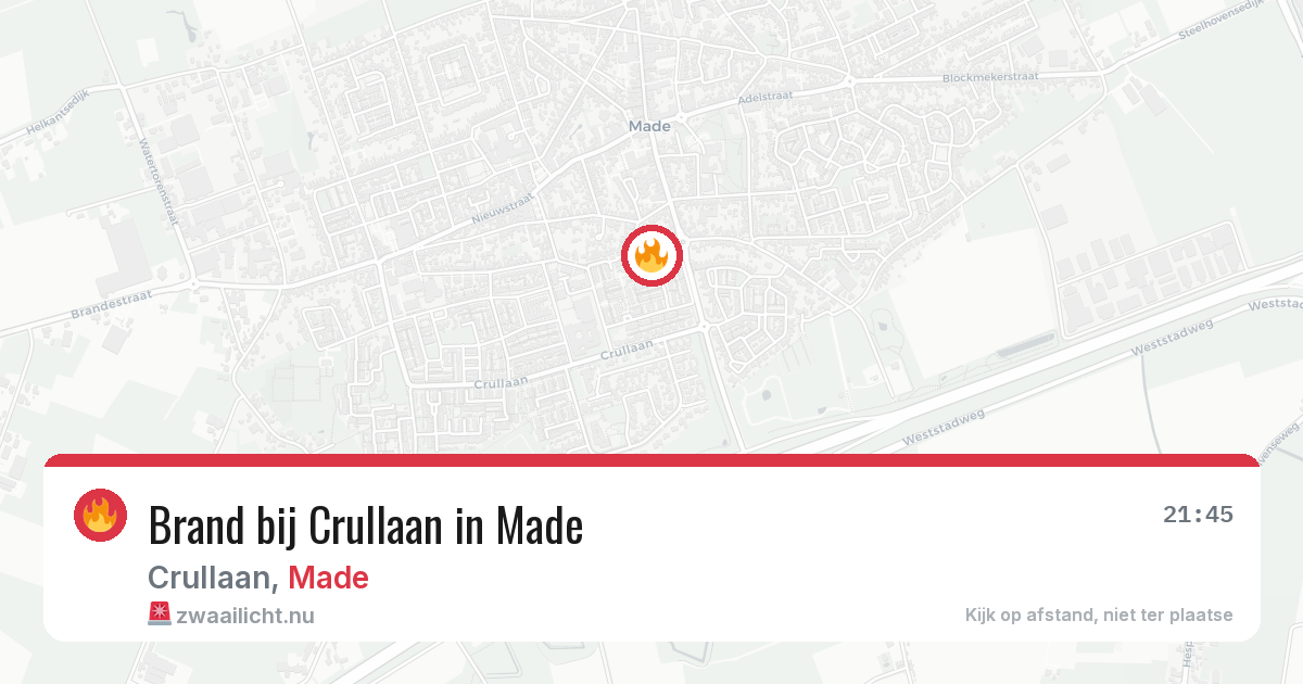 Brand bij Crullaan in Made — 19 jul 2026