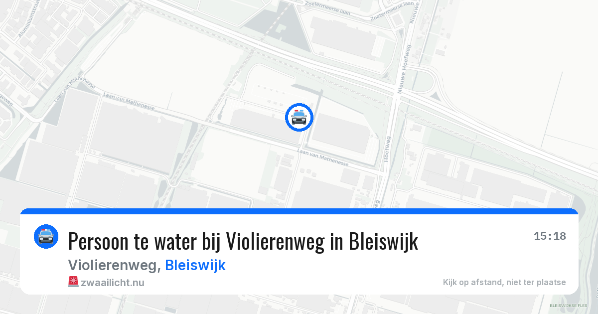 Persoon te water bij Violierenweg in Bleiswijk — 10 apr 2026