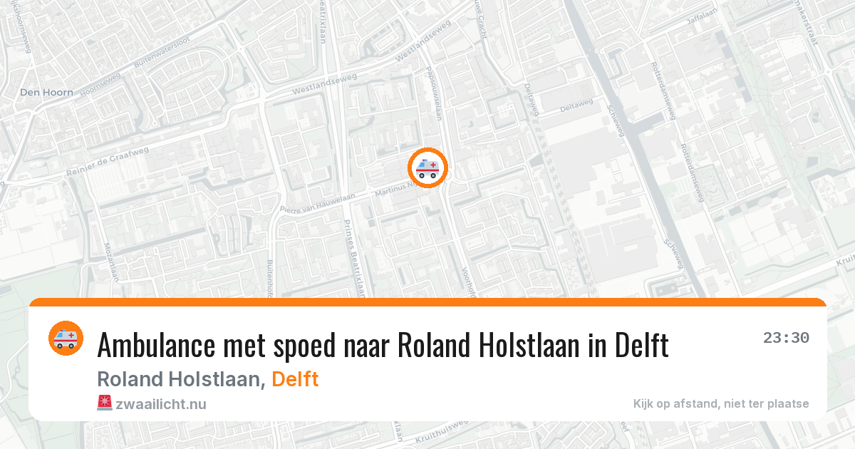 Ambulance met spoed naar Roland Holstlaan in Delft — 22 jul 2026