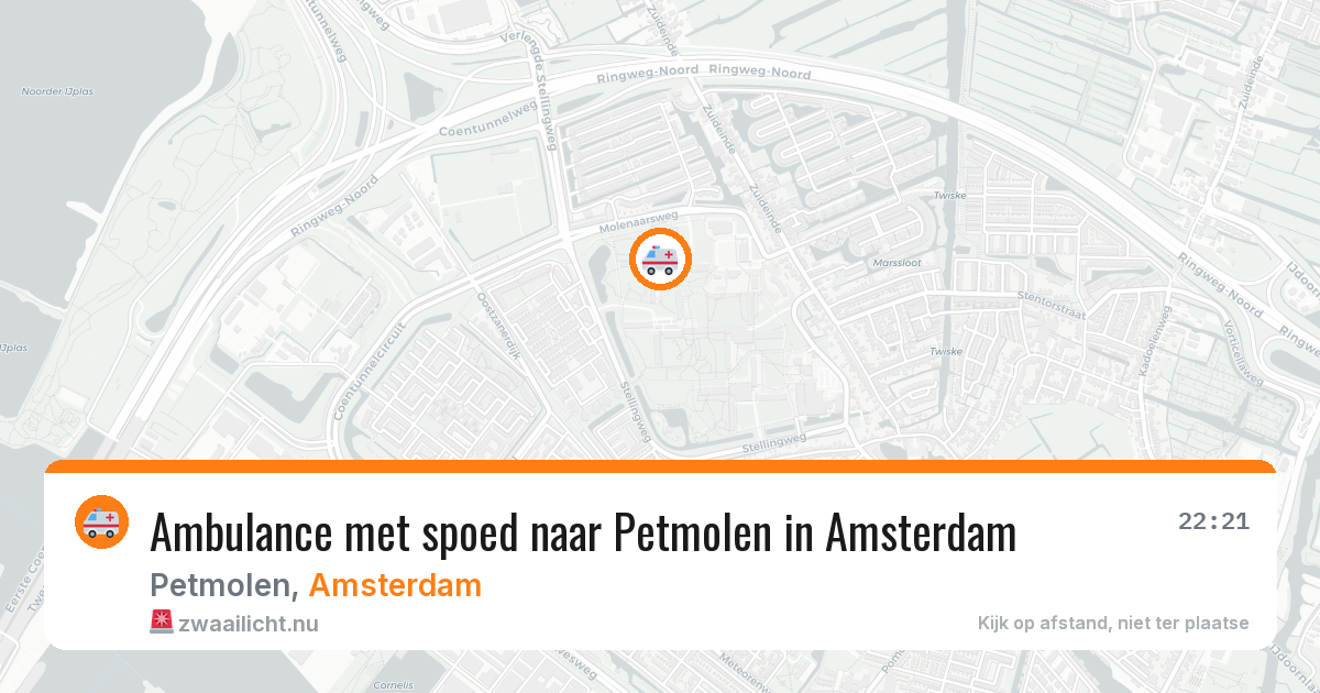 Ambulance met spoed naar Petmolen in Amsterdam — 23 mei 2026