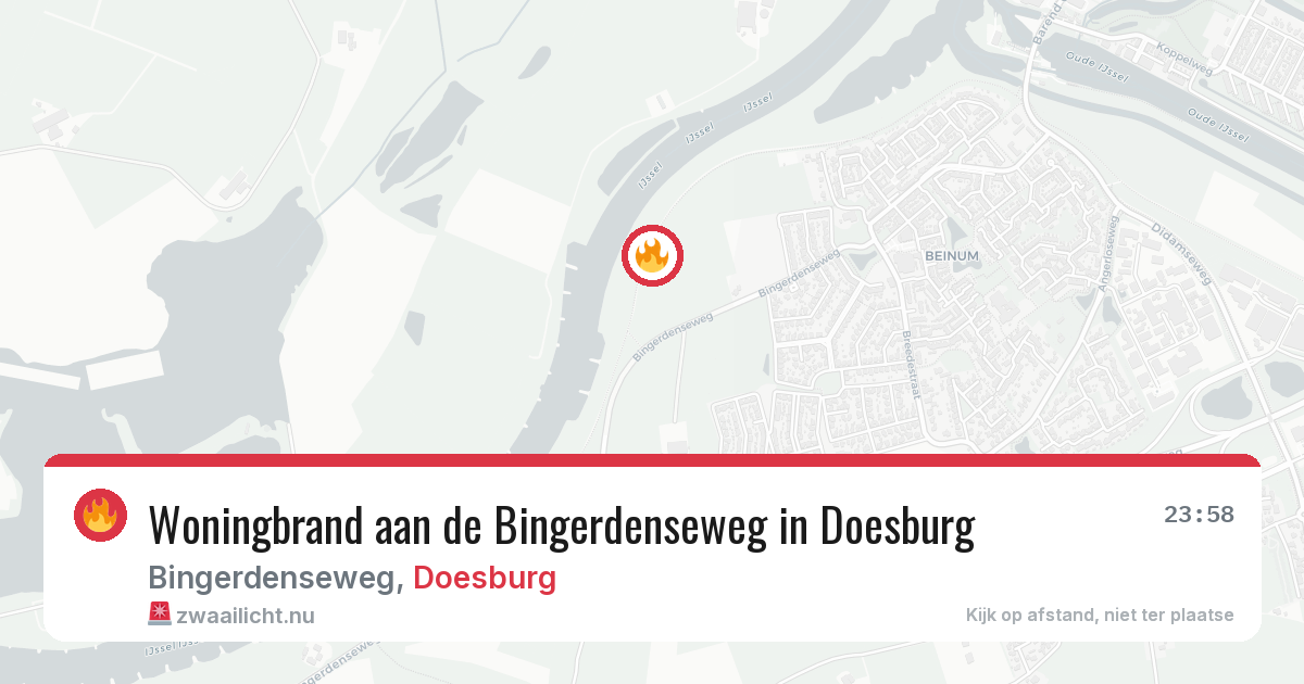 Woningbrand aan de Bingerdenseweg in Doesburg — 9 apr 2026