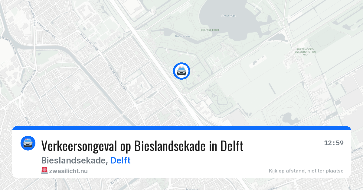 Verkeersongeval op Bieslandsekade in Delft — 27 apr 2026