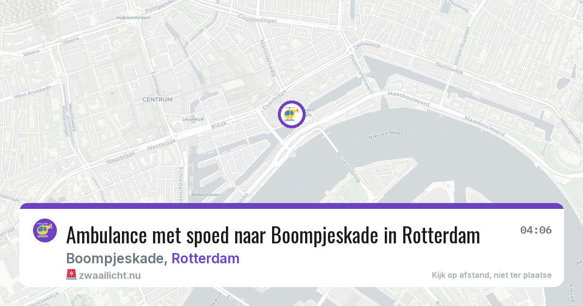 Ambulance met spoed naar Boompjeskade in Rotterdam — 19 jul 2026