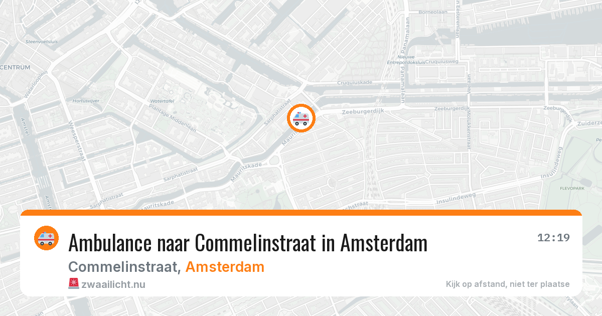 Ambulance naar Commelinstraat in Amsterdam — 18 mei 2026