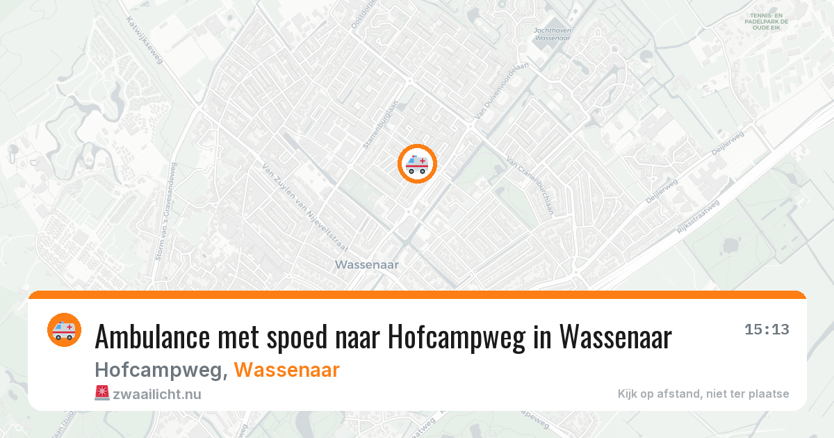 Ambulance met spoed naar Hofcampweg in Wassenaar — 1 jun 2026