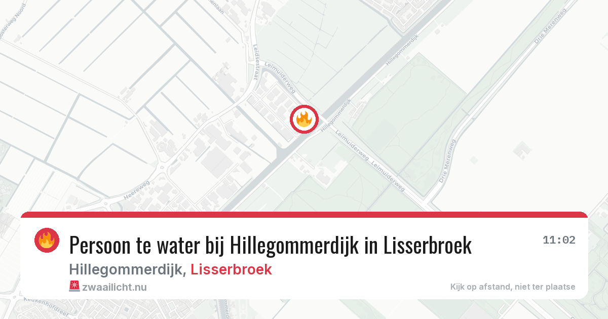 Persoon te water bij Hillegommerdijk in Lisserbroek — 16 jul 2026