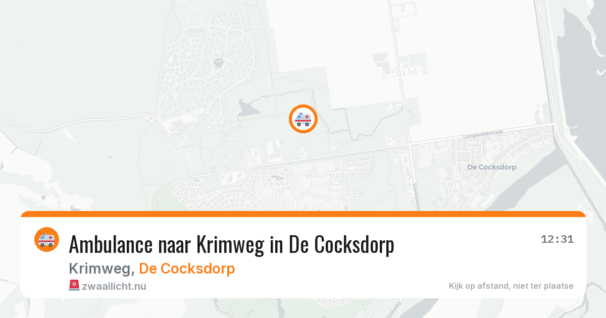 Ambulance naar Krimweg in De Cocksdorp — 6 jun 2026