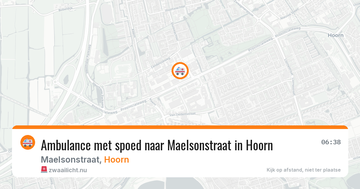 Ambulance met spoed naar Maelsonstraat in Hoorn — 19 jul 2026
