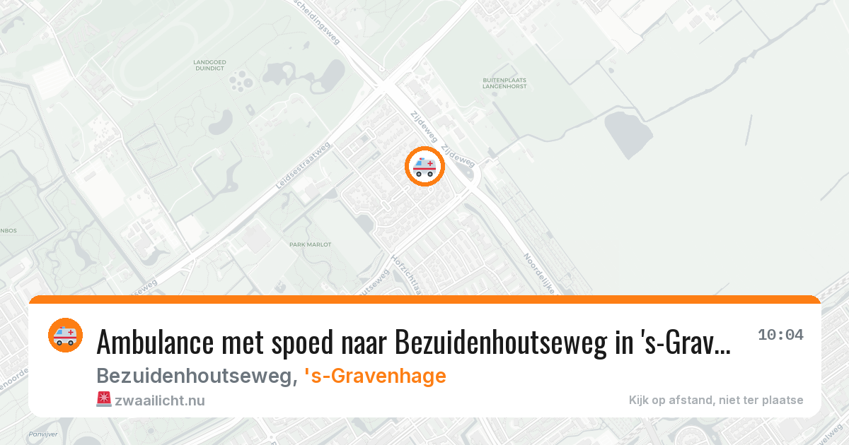 Ambulance met spoed naar Bezuidenhoutseweg in 's-Gravenhage — 17 jul 2026