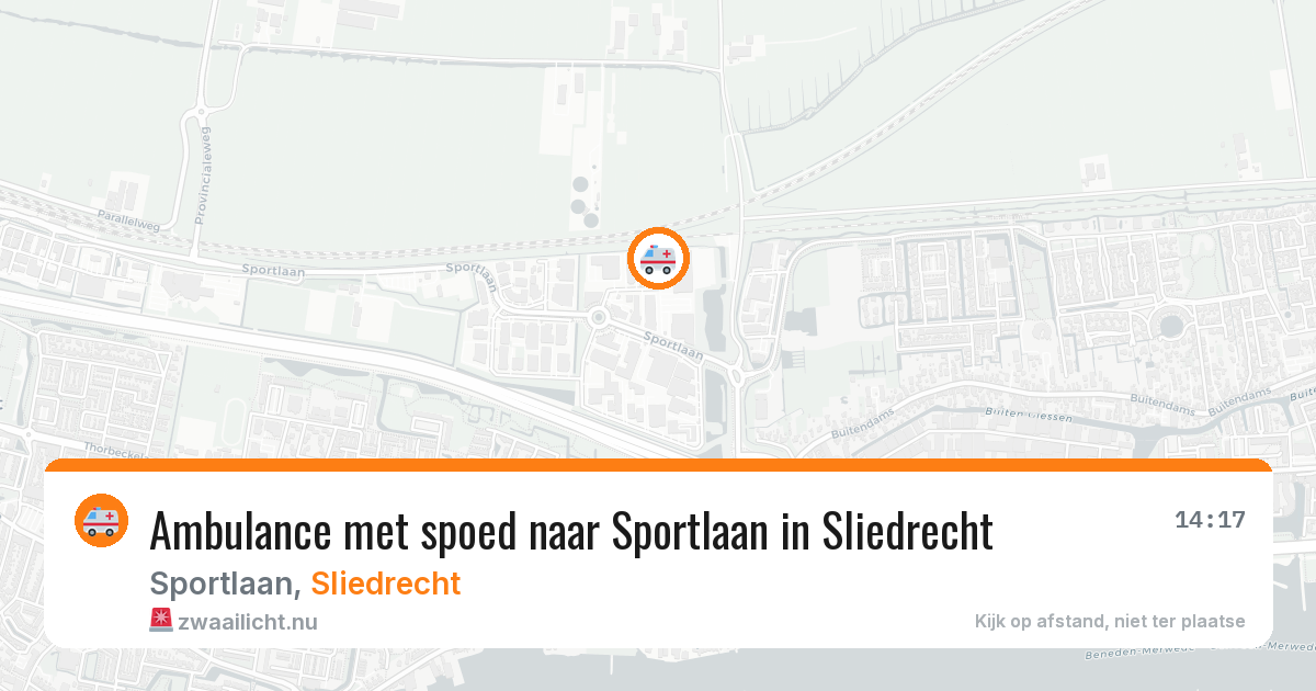 Ambulance met spoed naar Sportlaan in Sliedrecht — 17 mrt 2026