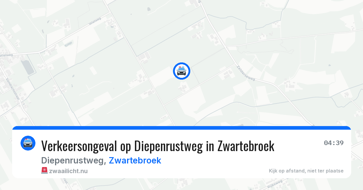 Verkeersongeval op Diepenrustweg in Zwartebroek — 8 jun 2026