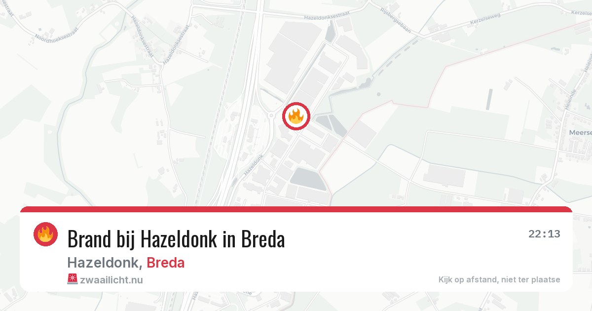 Brand bij Hazeldonk in Breda — 12 jul 2026