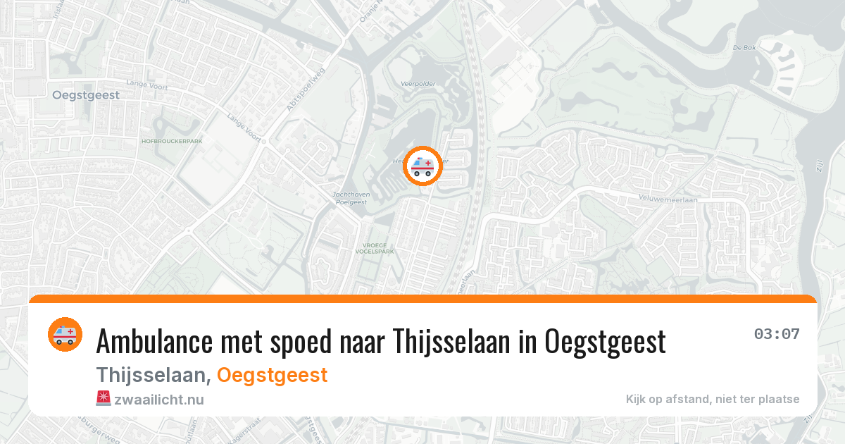 Ambulance met spoed naar Thijsselaan in Oegstgeest — 18 jul 2026