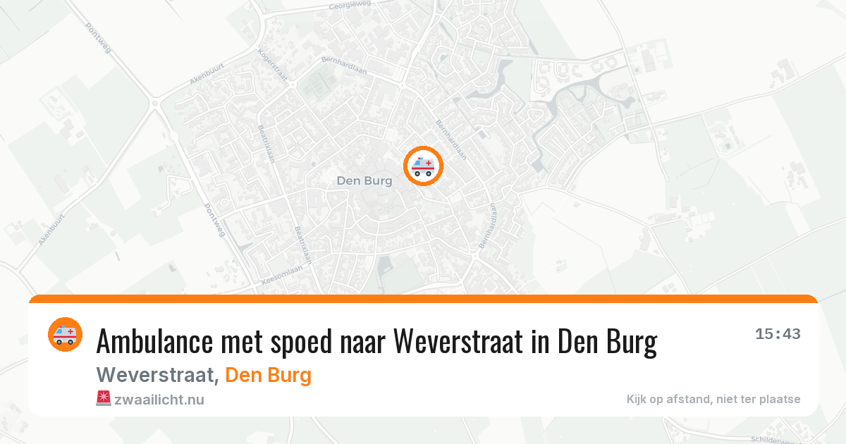 Ambulance met spoed naar Weverstraat in Den Burg — 27 mei 2026