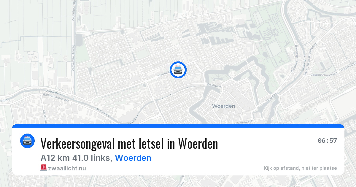 Verkeersongeval met letsel in Woerden — 22 mrt 2026