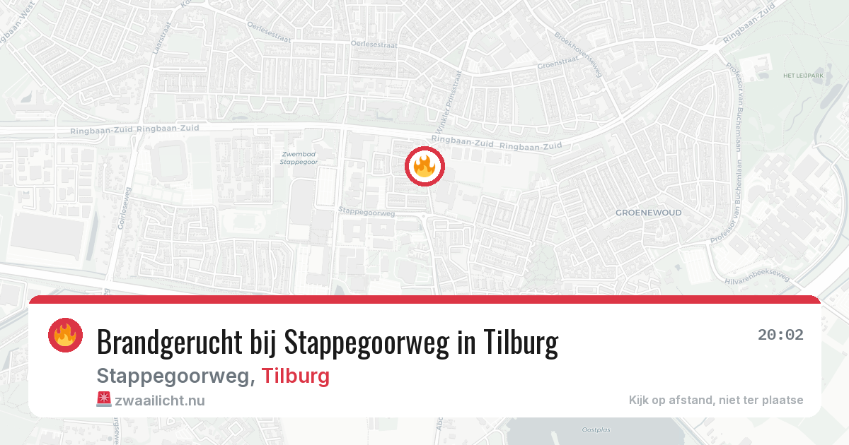 Brandgerucht bij Stappegoorweg in Tilburg — 24 mrt 2026