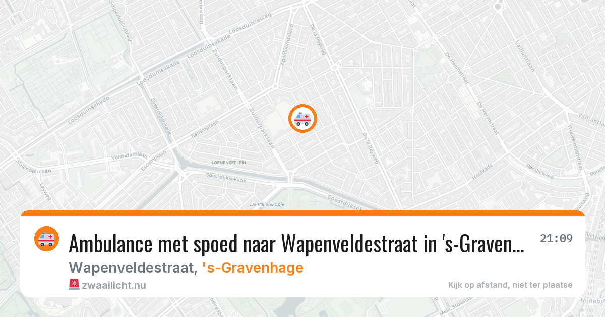 Ambulance met spoed naar Wapenveldestraat in 's-Gravenhage — 9 mei 2026