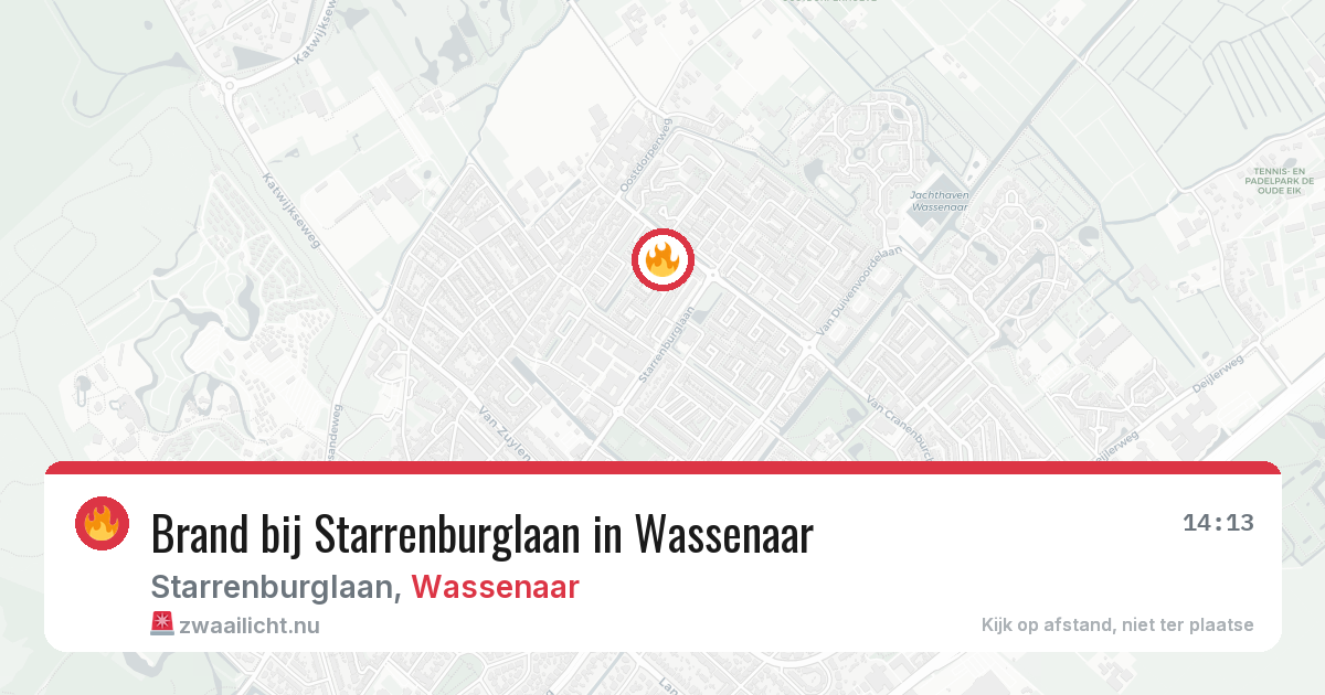 Brand bij Starrenburglaan in Wassenaar — 27 mei 2026