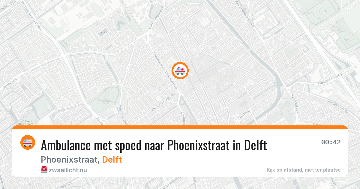Ambulance met spoed naar Phoenixstraat in Delft — 11 mei 2026