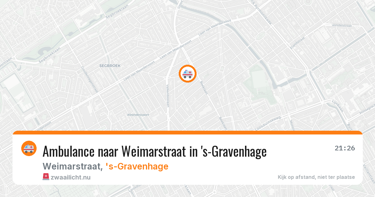 Ambulance naar Weimarstraat in 's-Gravenhage — 25 jul 2026