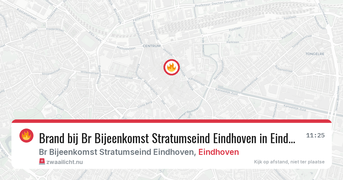 Brand bij Br Bijeenkomst Stratumseind Eindhoven in Eindhoven — 18 mei 2026