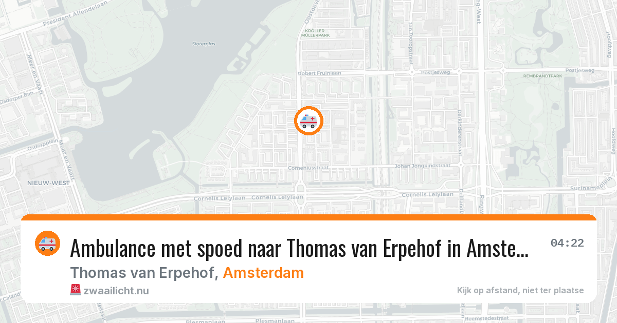 Ambulance met spoed naar Thomas van Erpehof in Amsterdam — 27 mrt 2026