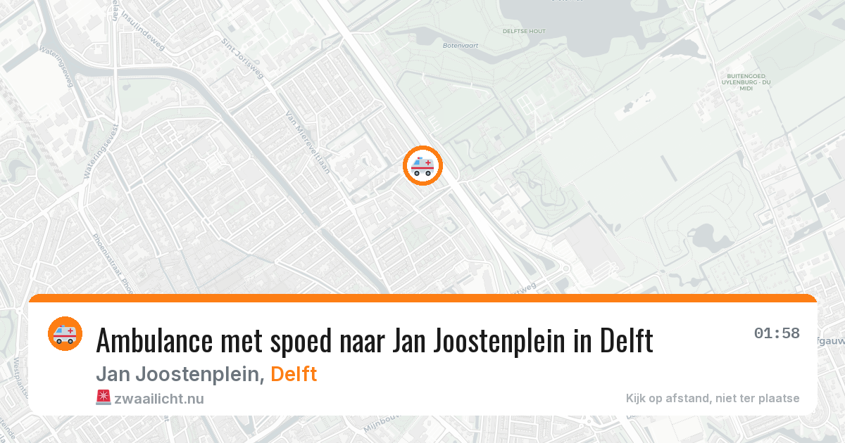 Ambulance met spoed naar Jan Joostenplein in Delft — 25 apr 2026