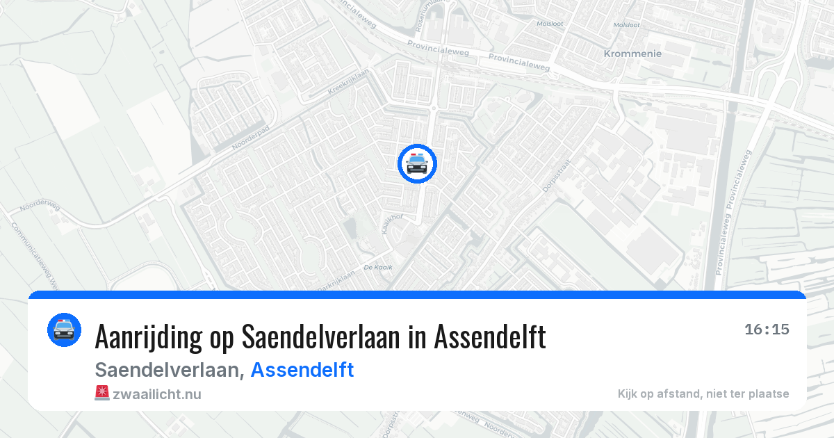 Aanrijding op Saendelverlaan in Assendelft — 23 mrt 2026