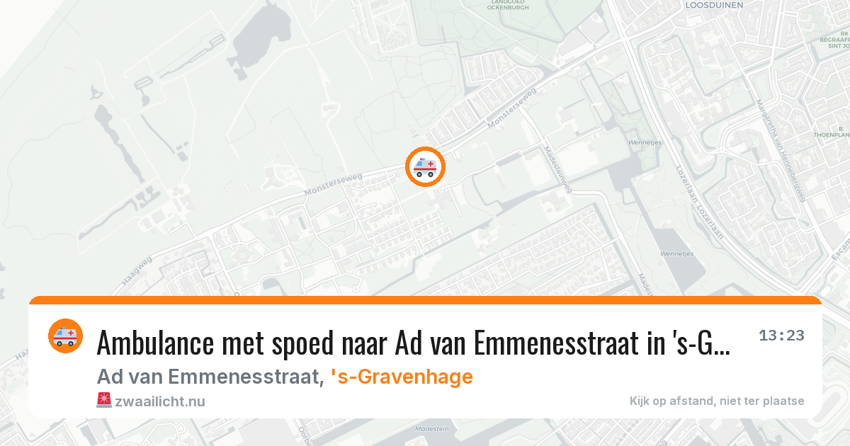Ambulance met spoed naar Ad van Emmenesstraat in 's-Gravenhage — 21 mei 2026