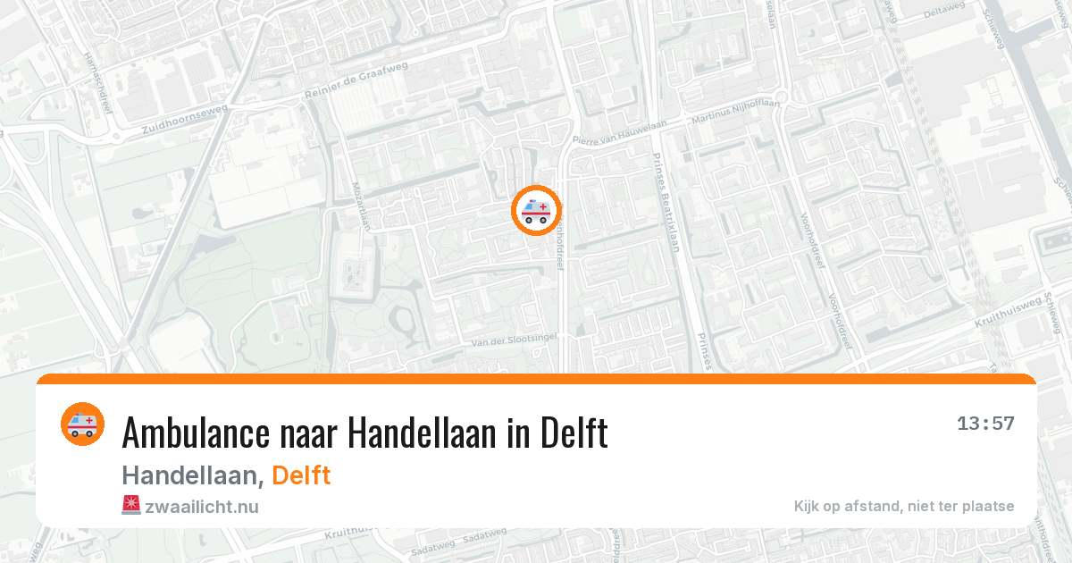 Ambulance naar Handellaan in Delft — 14 jul 2026