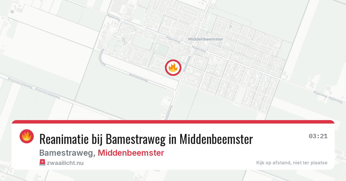 Reanimatie bij Bamestraweg in Middenbeemster — 31 mei 2026