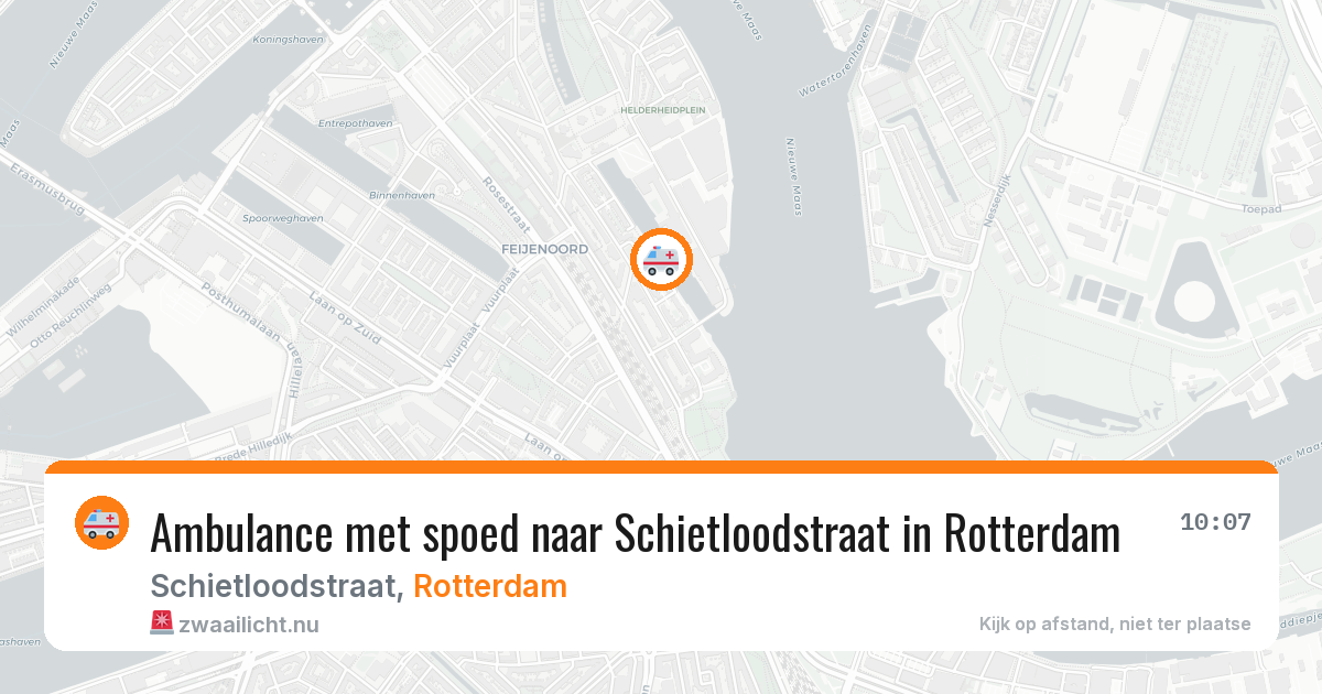 Ambulance met spoed naar Schietloodstraat in Rotterdam — 21 mei 2026