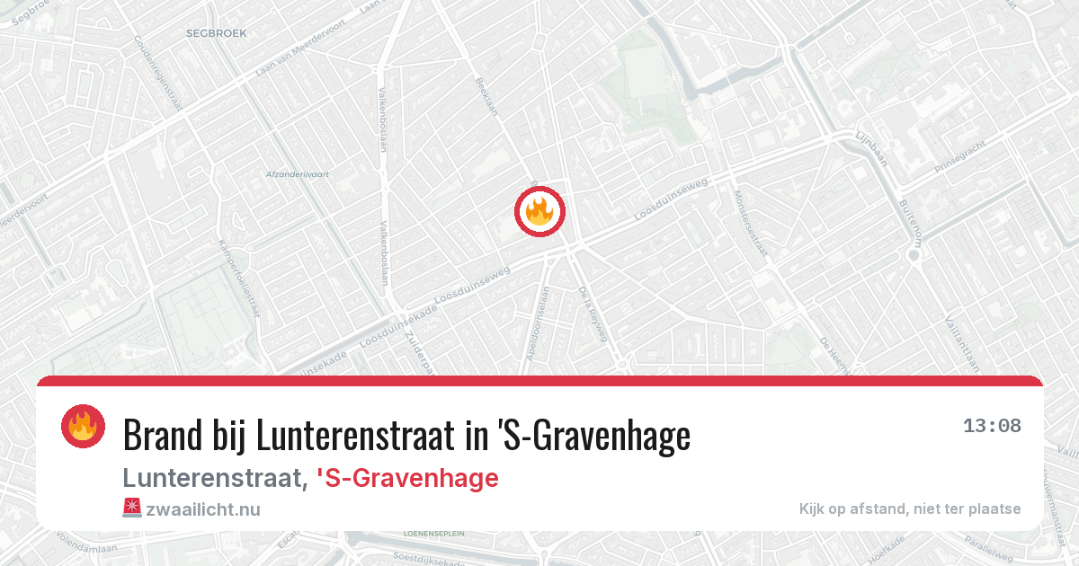 Brand bij Lunterenstraat in 'S-Gravenhage — 21 jul 2026