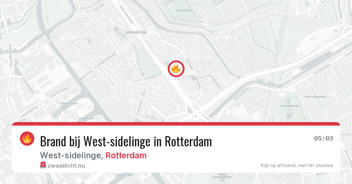 Brand bij West-sidelinge in Rotterdam — 17 jul 2026